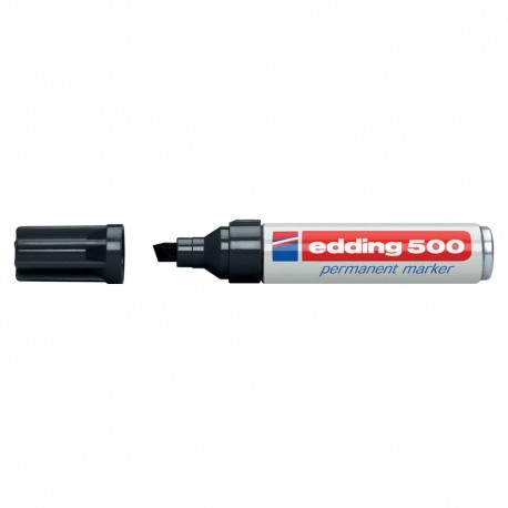 Marker permanent Edding 500, varf retezat, 2 - 7 mm, negru