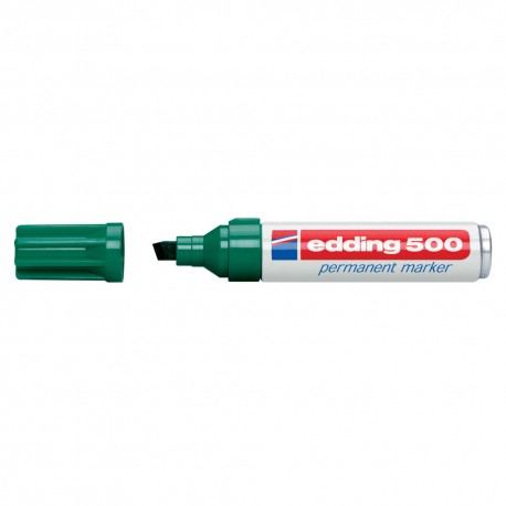 Marker permanent Edding 500, varf retezat, 2 - 7 mm, verde