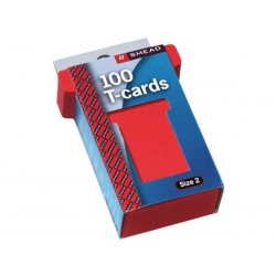 JALEMA T-cards, din hartie, 100buc/set, format 2 - (85 x 48mm, top 60mm) - rosu