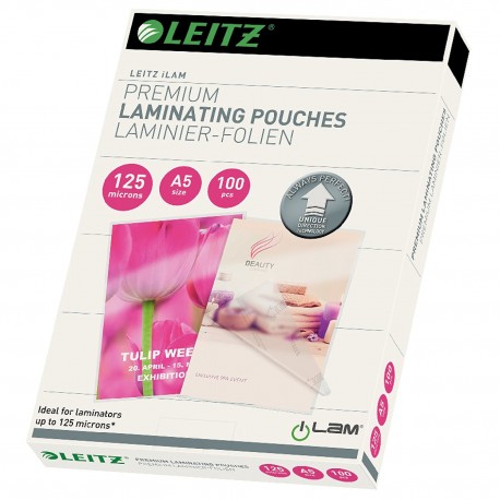 Folie LEITZ UDT pentru laminare la cald, A5, 125 microni 100 folii/top Folie LEITZ UDT pentru laminare la cald, A5, 125 microni 100 folii/top