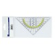 Echer 16 cm, cu raportor 180 grade, plastic transparent, ALCO