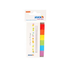 Stick index hartie color 45 x 15 mm, 6 x 30 file/set, Stick"n - 6 culori alb/neon