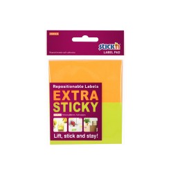 Notes autoadeziv extra-sticky 51 x 88mm, 2 x 30 file, Stick"n - 2 culori neon