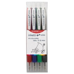 Set 4 pixuri cu gel PENAC Inketti 0.5mm - culori (red, blue, green, black)