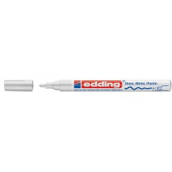 Marker permanent Edding 751 cu vopsea, corp metalic, varf rotund, 1-2 mm, argintiu