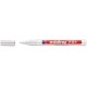 Marker permanent Edding 751 cu vopsea, corp metalic, varf rotund, 1-2 mm, alb