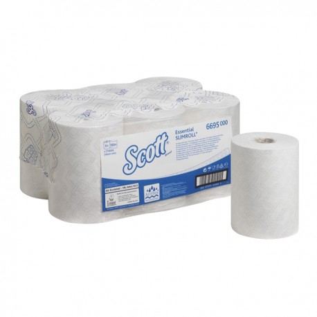 Rola prosop autocut Kimberly-Clark Scott Slim alba, 190 m/rola, 6 role/bax