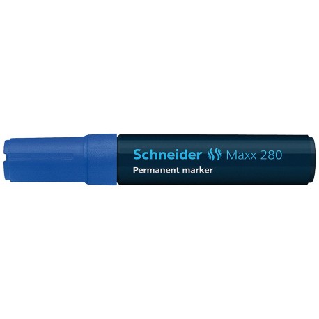 Permanent marker SCHNEIDER Maxx 280, varf tesit 4-12mm - albastru