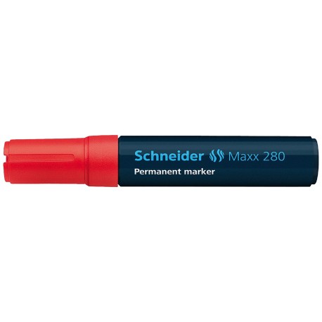 Permanent marker SCHNEIDER Maxx 280, varf tesit 4-12mm - rosu