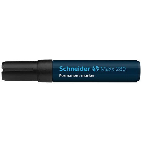 Permanent marker SCHNEIDER Maxx 280, varf tesit 4-12mm - negru