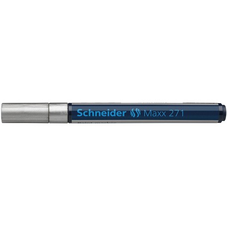 Marker cu vopsea SCHNEIDER Maxx 271, varf rotund 1-2mm - argintiu