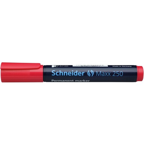 Permanent marker SCHNEIDER Maxx 250, varf tesit 2-7mm - rosu