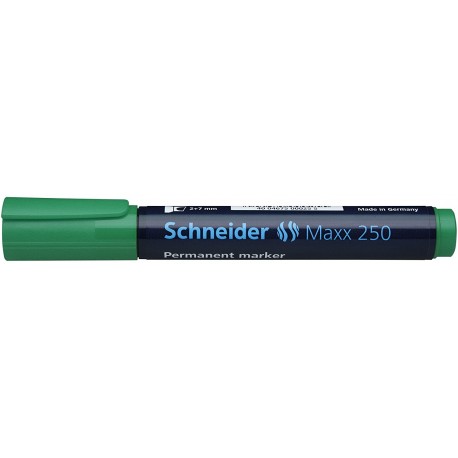 Permanent marker SCHNEIDER Maxx 250, varf tesit 2-7mm - verde