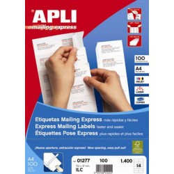Etichete autoadezive Apli, cu colturi drepte, A4, 70 x 42.4 mm, 2100 bucati, 100 coli/top