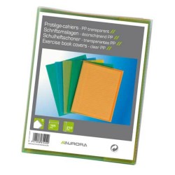 Coperta PP - 120 microni, pentru caiet A5, 5 buc/set, AURORA - transparent color asortate