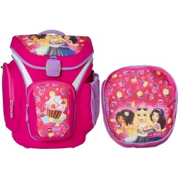 Ghiozdan scoala Explorer + sac sport, LEGO Core Line - design roz Friends Cupcake