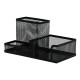 Organizer metalic Mesh, de birou, 3 compartimente, Q-Connect - negru