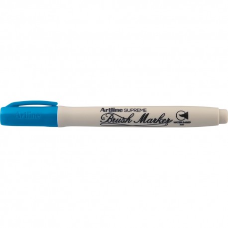 Marker pentru colorat ARTLINE Supreme, varf flexibil (tip pensula) - albastru sky