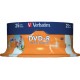 DVD-R Verbatim SL 16X 4.7GB 25PK Spindle Wide Inkjet Printable ID Brand