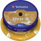 DVD-R Verbatim SL 16X 4.7GB 25PK Spindle Matt Silver