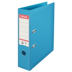 Biblioraft ESSELTE No. 1 Power, A4, plastifiat PP/PP, margine metalica, 75 mm - cyan