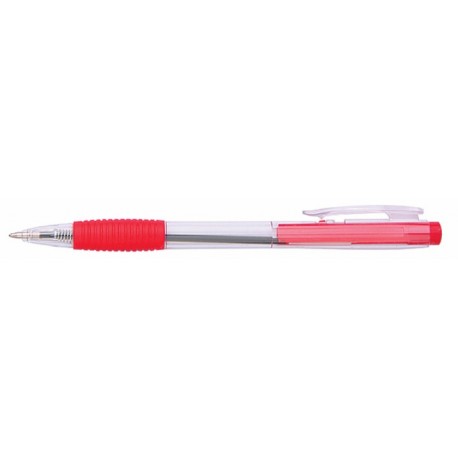 Pix cu mecanism, rubber grip, varf 0.7mm, Office Products - rosu