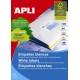 Etichete autoadezive Apli, cu colturi drepte, A4, 38 x 21.2 mm, 6500 bucati, 100 coli/top
