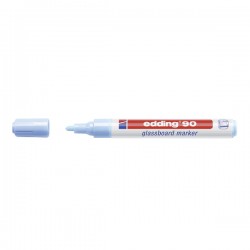 Marker Edding 90 pentru suprafete din sticla, varf 2-3 mm, albastru deschis