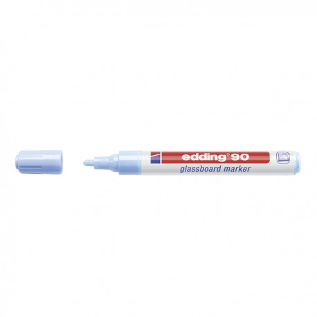 Marker Edding 90 pentru suprafete din sticla, varf 2-3 mm, albastru deschis Marker Edding 90 pentru suprafete din sticla, varf 2-3 mm, albastru deschis