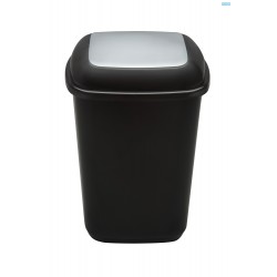 Cos plastic pentru reciclare selectiva, capacitate 45l, PLAFOR Quatro - negru cu capac gri