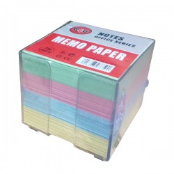 Suport pentru cub hartie, cu 800 file color, 90 x 90 mm, plastic, transparent