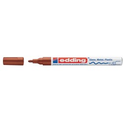 Marker permanent Edding 751 cu vopsea, corp metalic, varf rotund, 1-2 mm, maro