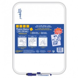 Tablita pentru scris 35 x 25 cm + marker, CLIPPER - alba