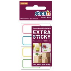 Etichete autoadezive 18 x 44 mm, 4 x 120 etichete/set Stick"n Extra sticky label - albe cu chenar color