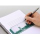 Caiet cu spirala A5, OXFORD Office Essentials, 50 file-90g/mp, Scribzee, 4 perf., coperta carton-mate