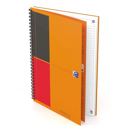 Caiet cu spirala B5, OXFORD Int. Notebook, 80 file-80g/mp, Scribzee, coperta carton rigid - dictando