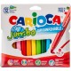 Carioca super lavabila, varf gros 6mm, 12 culori/cutie, CARIOCA Jumbo