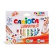 Set 12 markere lavabile, cu 12 stampile diverse forme, cutie carton, CARIOCA Stamp markers