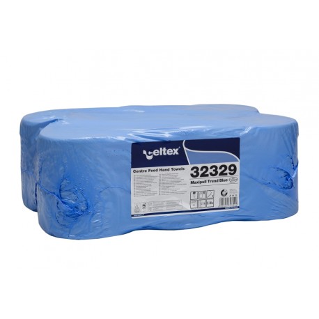 Rezerva prosoape cu derulare centrala, Celtex 32329, Maxipull Trend Blue, 2 straturi, albastru, 6 role/bax