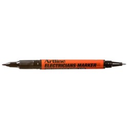 Marker ARTLINE, pentru electricieni, corp plastic, 2 capete, varfuri rotunde 0.4/1.0mm - negru