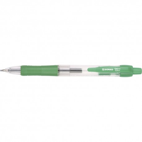 Pix cu gel, cu mecanism retractabil, rubber grip, 0.5 mm, cerneala rezistenta la apa, DONAU - verde