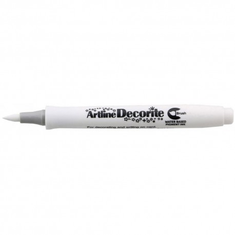 Marker ARTLINE Decorite, varf flexibil (tip pensula) - alb