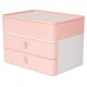 Suport cu 2 sertare + cutie ustensile HAN Allison Smart Box Plus - roz flamingo