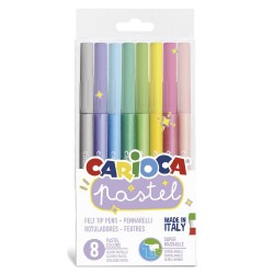 Carioca super lavabila, varf 1-4.7mm, 8 culori/set, CARIOCA Pastel - culori pastel