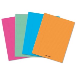 Caiet A5, 60 file - 80g/mp, liniat stanga, coperta PP transparent color, AURORA - velin