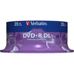 DVD+R VERBATIM 8.5GB, 240min, viteza 8x, Double Layer, spindle, Matt Silver, 25 buc/set