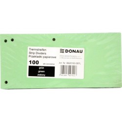 Separatoare carton pentru biblioraft, 190 g/mp, 105 x 235mm, 100/set, DONAU Duo - verde