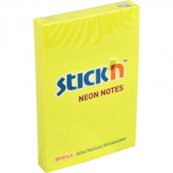 Notes autoadeziv 76 x 51 mm, 100 file, Stick"n - galben neon