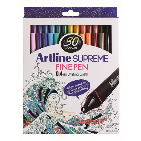 Liner ARTLINE Supreme, varf fetru 0.4mm, 30 culori/set