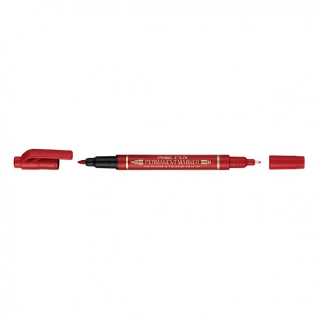 Marker permanent Pentel TWIN TIP 0.3/1.2 mm, rosu